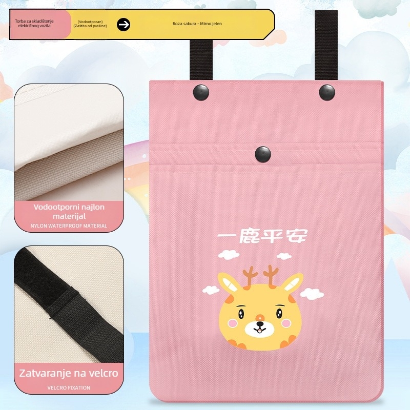 Prednja torba za bateriju za električni bicikl, poliesterska, s poklopcem