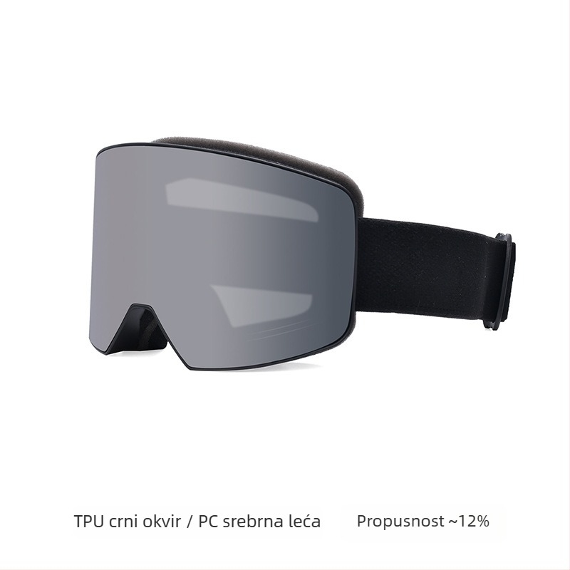 Skijaške naočale s dvostrukim anti-fog slojem, TPU okvir, za odrasle, zaštita očiju