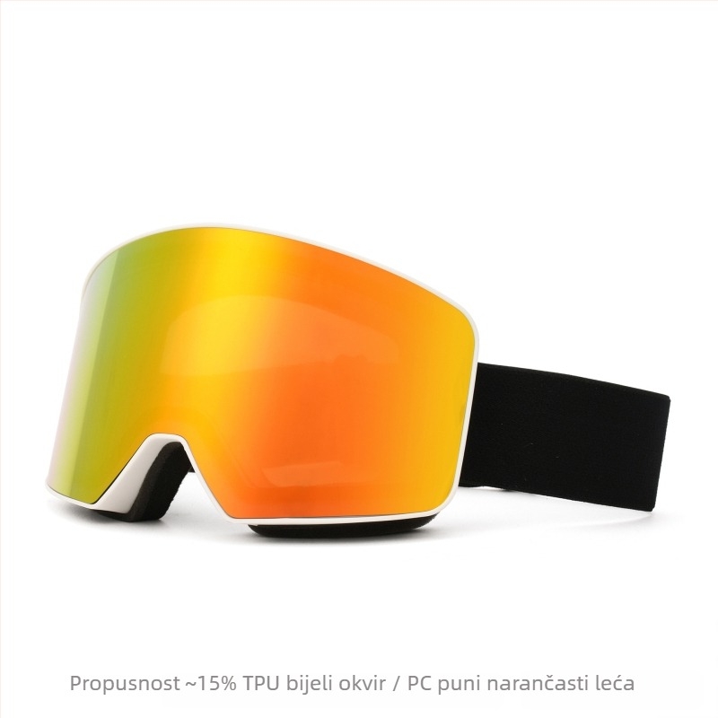 Skijaške naočale s dvostrukim anti-fog slojem, TPU okvir, za odrasle, zaštita očiju