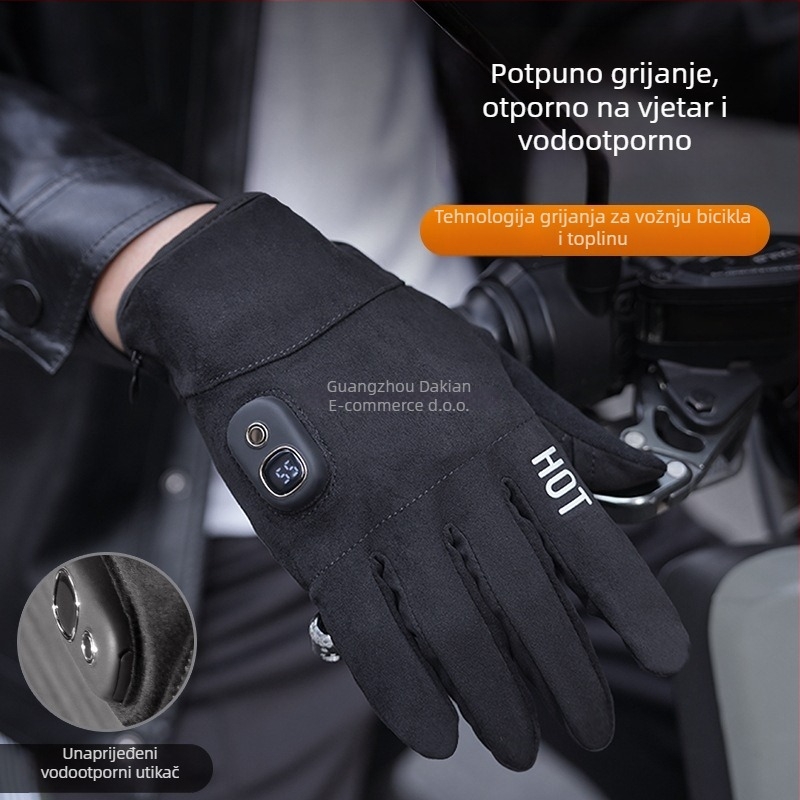 Električno grijane rukavice – Punjive, Flis materijal, Unisex, Za skijanje