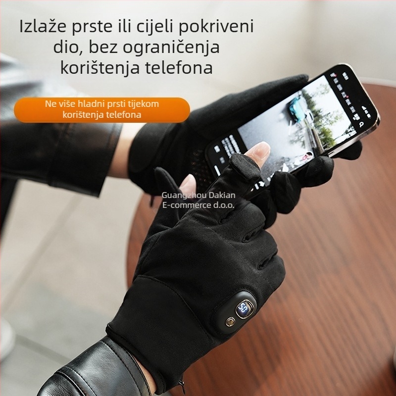 Električno grijane rukavice – Punjive, Flis materijal, Unisex, Za skijanje