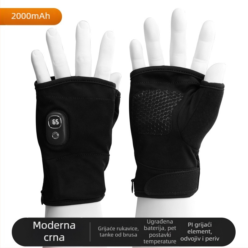 Električno grijane rukavice – Punjive, Flis materijal, Unisex, Za skijanje