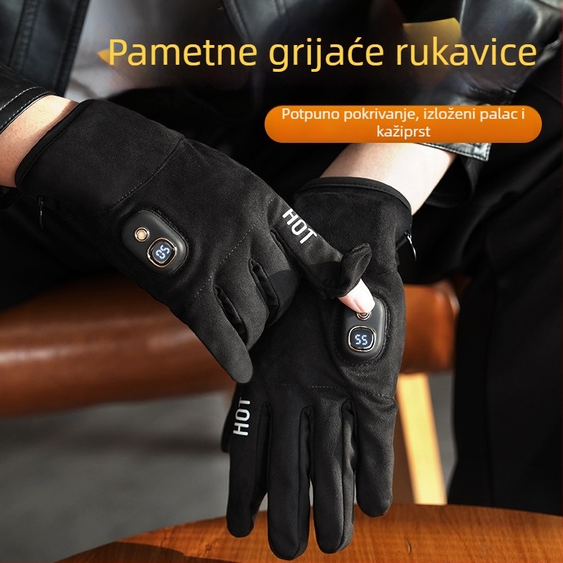 Električno grijane rukavice – Punjive, Flis materijal, Unisex, Za skijanje