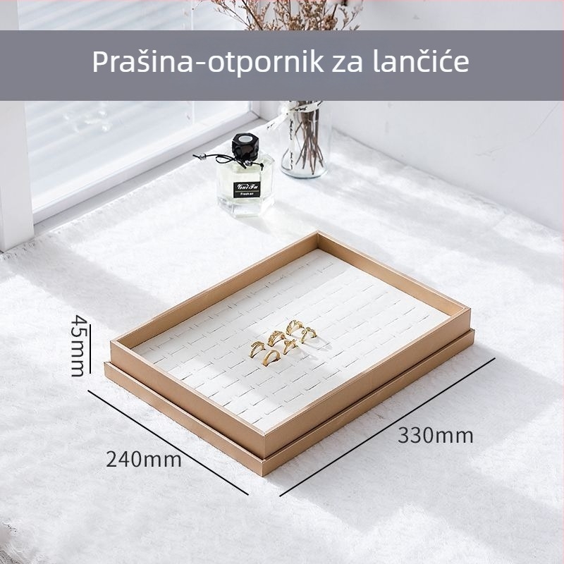 TPR pladanj za izlaganje nakita, dvostruki sloj, s poklopcem, ženski stil, za prstene, narukvice i lančiće
