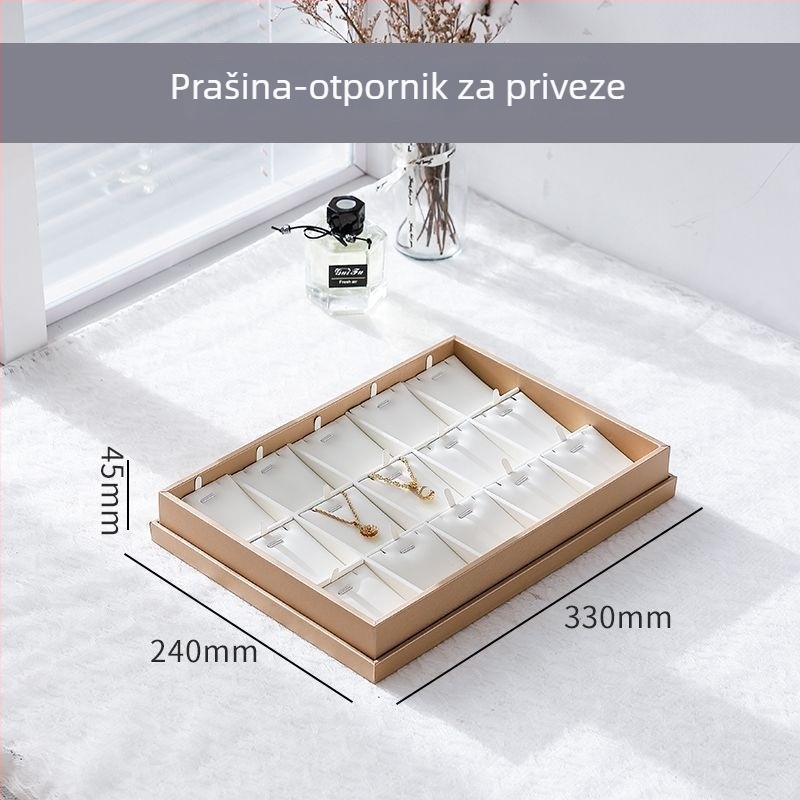 TPR pladanj za izlaganje nakita, dvostruki sloj, s poklopcem, ženski stil, za prstene, narukvice i lančiće