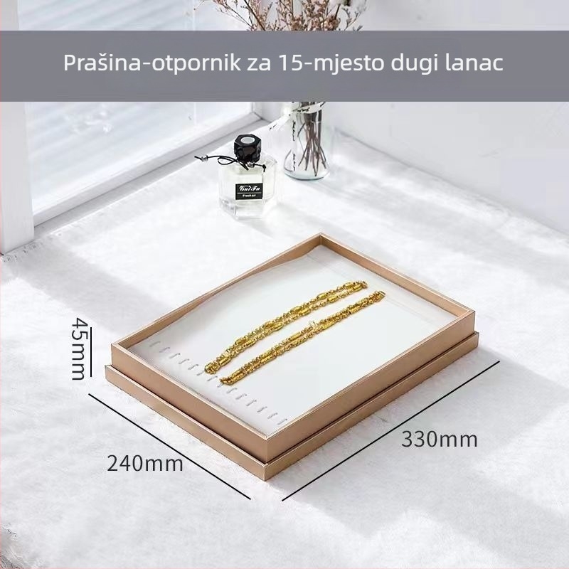 TPR pladanj za izlaganje nakita, dvostruki sloj, s poklopcem, ženski stil, za prstene, narukvice i lančiće