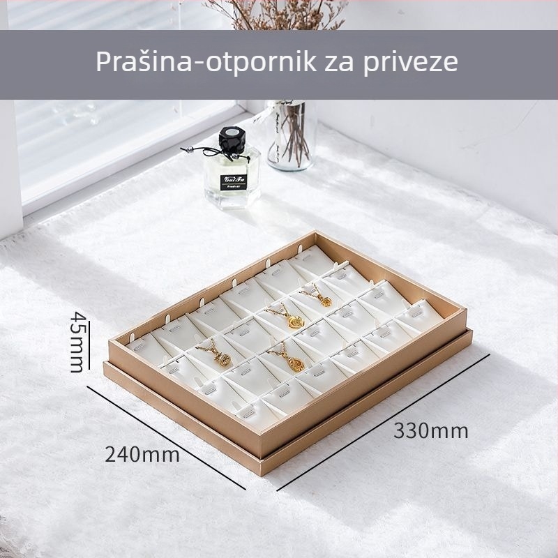 TPR pladanj za izlaganje nakita, dvostruki sloj, s poklopcem, ženski stil, za prstene, narukvice i lančiće