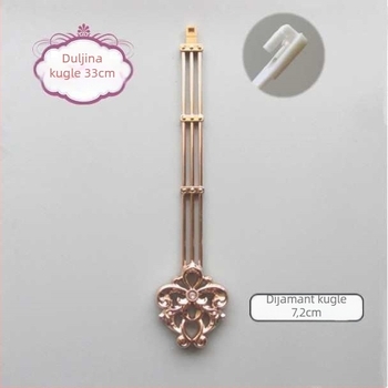 Zidni sat s kvarcnim mehanizmom i pendulom – kućište i brojčanik od smole, napajanje na baterije, za dnevni boravak