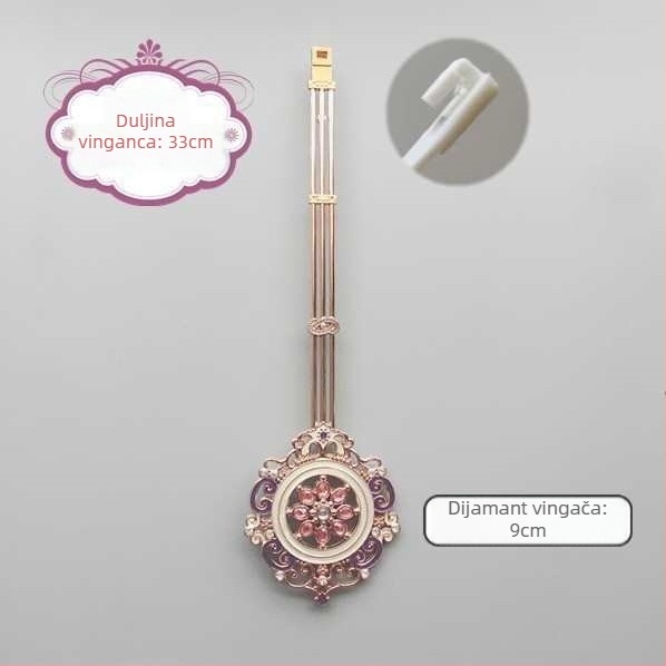 Zidni sat s kvarcnim mehanizmom i pendulom – kućište i brojčanik od smole, napajanje na baterije, za dnevni boravak