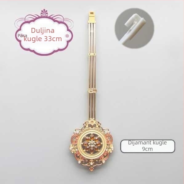 Zidni sat s kvarcnim mehanizmom i pendulom – kućište i brojčanik od smole, napajanje na baterije, za dnevni boravak