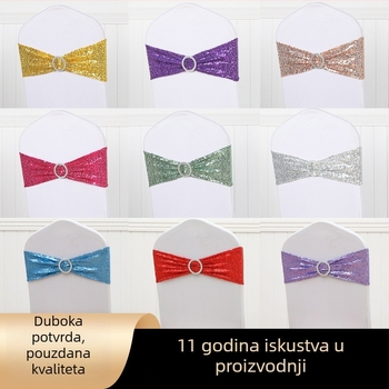 Navlaka za stolac s cvjetnim ukrasom i mašnicom, elastična tkanina, pravokutni oblik, moderni minimalistički stil