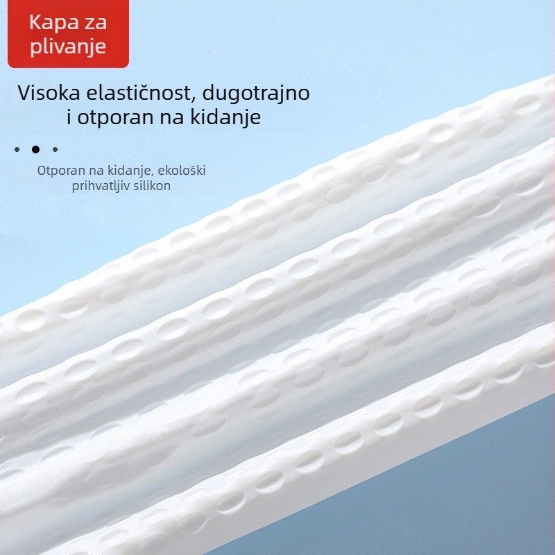Silikonska kapa za plivanje s točkastim uzorkom, vodootporna, za odrasle