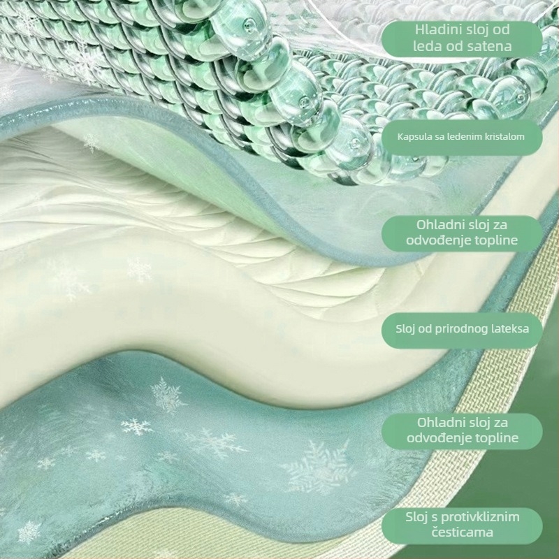 Trostruki latex hlađenje set madraca – prirodni lateks 80–90%, Ice Silk Cooling, strojno pranje