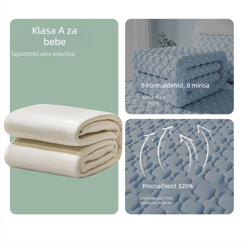 Trostruki latex hlađenje set madraca – prirodni lateks 80–90%, Ice Silk Cooling, strojno pranje