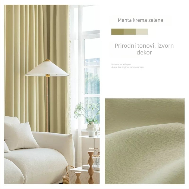 Nova debela originalnog stila Cheese Cashmere Cream chenille zavjesa, gotovi komad, visoko zatamnjivanje za dnevni boravak i spavaću sobu, 1400 g