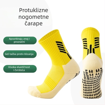 Nogometne čarape, jesen–zima, srednje duljine, đon s ljepilom i dnom s ručnikom, protuklizne, upijaju znoj