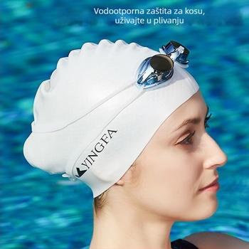 Yingfa silikonska kapa za plivanje za odrasle, vodootporna, antiklor, protuklizna, jednobojni uzorak