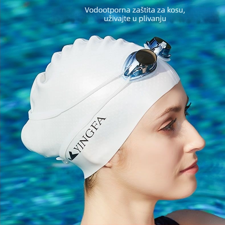 Yingfa silikonska kapa za plivanje za odrasle, vodootporna, antiklor, protuklizna, jednobojni uzorak