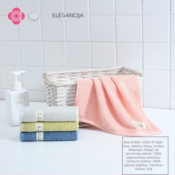 Grace/Jielia antibakterijski ručnik za kupanje od 100% pamuka, s logom tiskanom sitotiskom, prilagodljiv, težina 55–100 g, džakard/platno tkanje