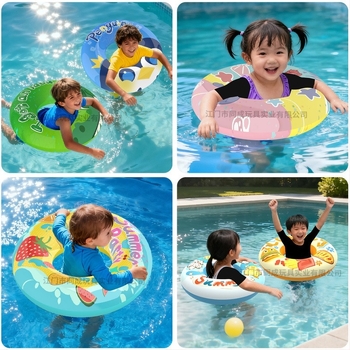 Dječji napuhavajući plivački prsten s karikaturnim uzorkom, ekološki PVC materijal, debljina 0.25, pogodan za plivanje i vodene sportove