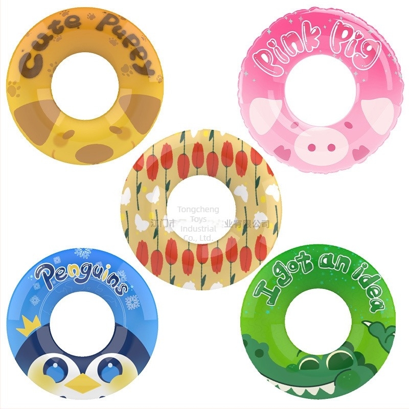 Dječji napuhavajući plivački prsten s karikaturnim uzorkom, ekološki PVC materijal, debljina 0.25, pogodan za plivanje i vodene sportove