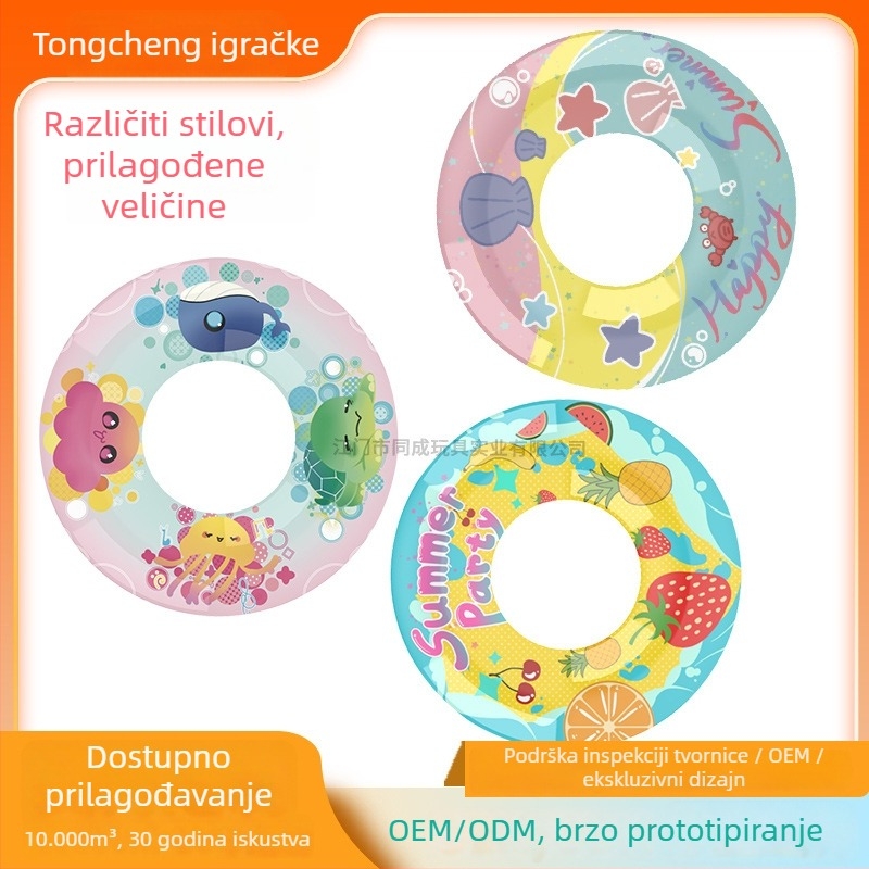 Dječji napuhavajući plivački prsten s karikaturnim uzorkom, ekološki PVC materijal, debljina 0.25, pogodan za plivanje i vodene sportove