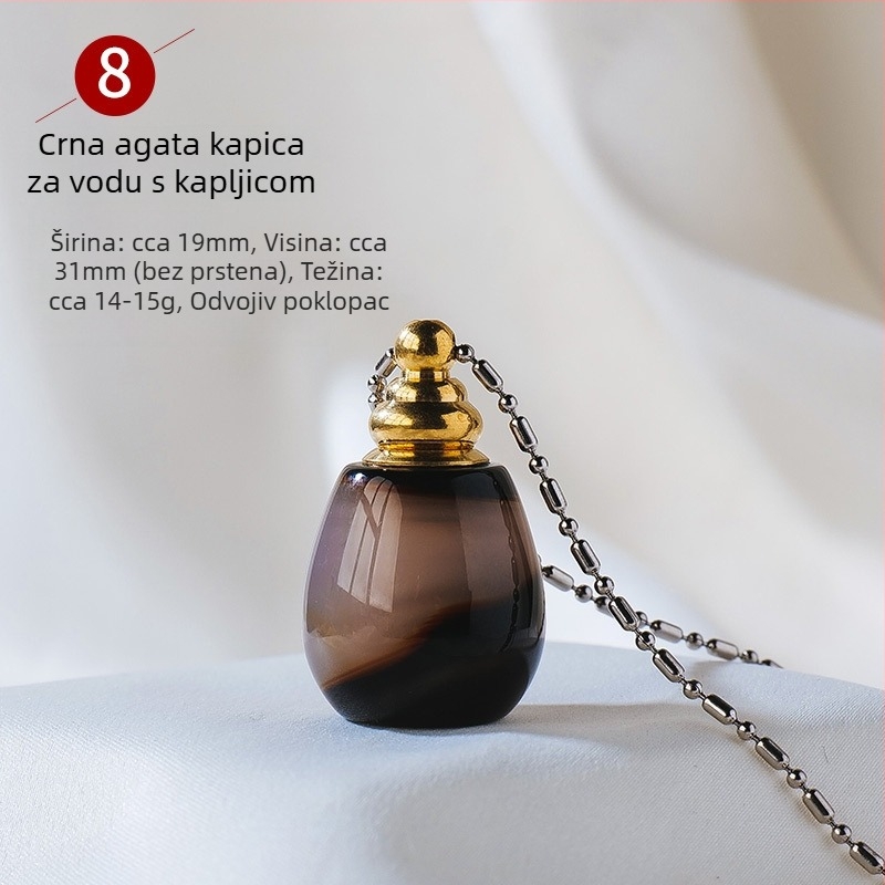 Prirodna staklenka za esencijalno ulje od kristalnog ahata, polirani kristalni kamen, memorijalna boca za pepeo kućnog ljubimca, brend Runyang, materijal: kristal, pakiranje: PP vrećica