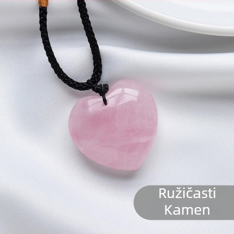Kristalni privjesak srcolnog oblika za ogrlicu — Gin Hong Crystal, prirodni kristal, geometrijski oblik, moderni minimalistički stil, kristalni materijal