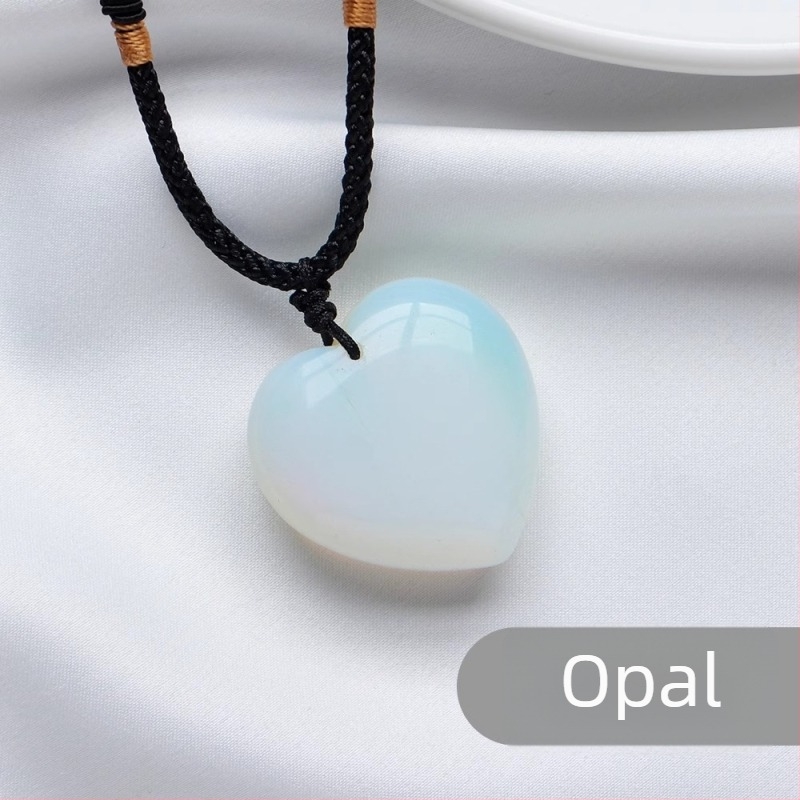 Kristalni privjesak srcolnog oblika za ogrlicu — Gin Hong Crystal, prirodni kristal, geometrijski oblik, moderni minimalistički stil, kristalni materijal