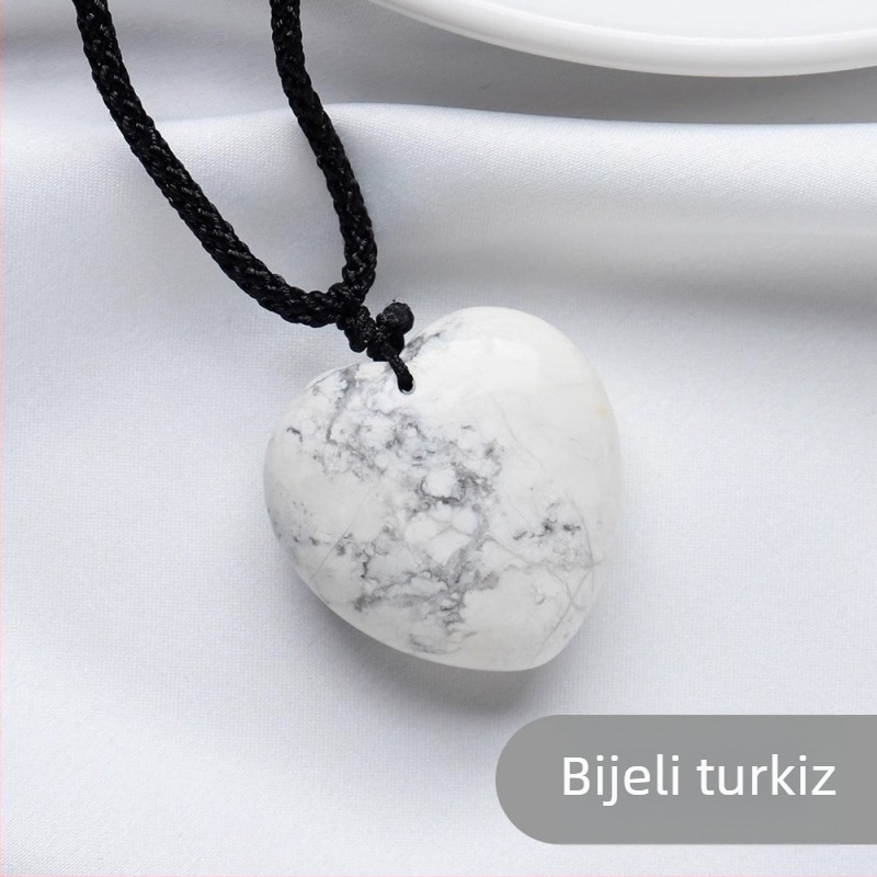 Kristalni privjesak srcolnog oblika za ogrlicu — Gin Hong Crystal, prirodni kristal, geometrijski oblik, moderni minimalistički stil, kristalni materijal