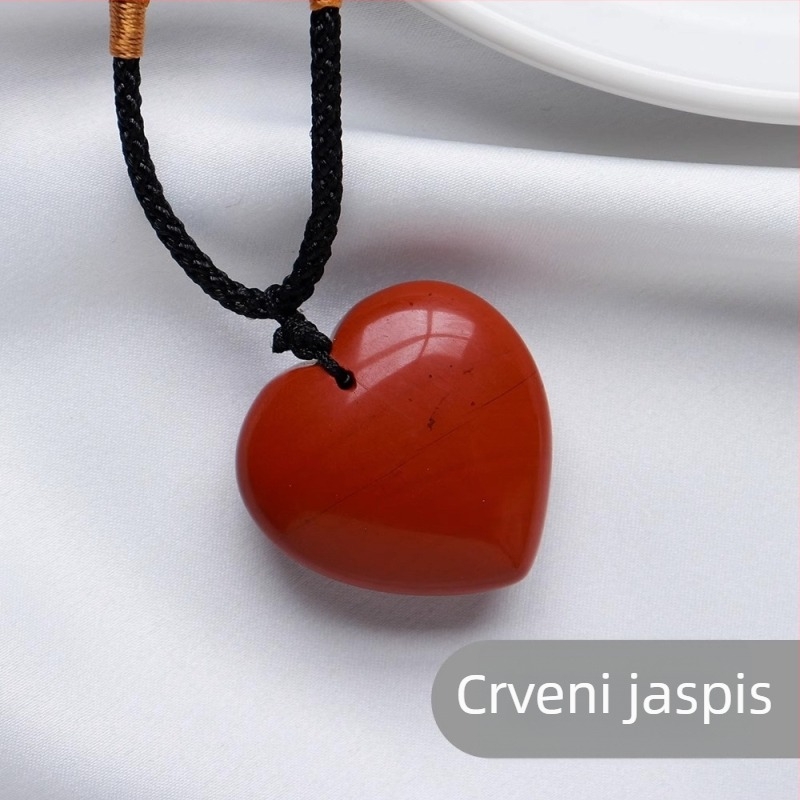 Kristalni privjesak srcolnog oblika za ogrlicu — Gin Hong Crystal, prirodni kristal, geometrijski oblik, moderni minimalistički stil, kristalni materijal