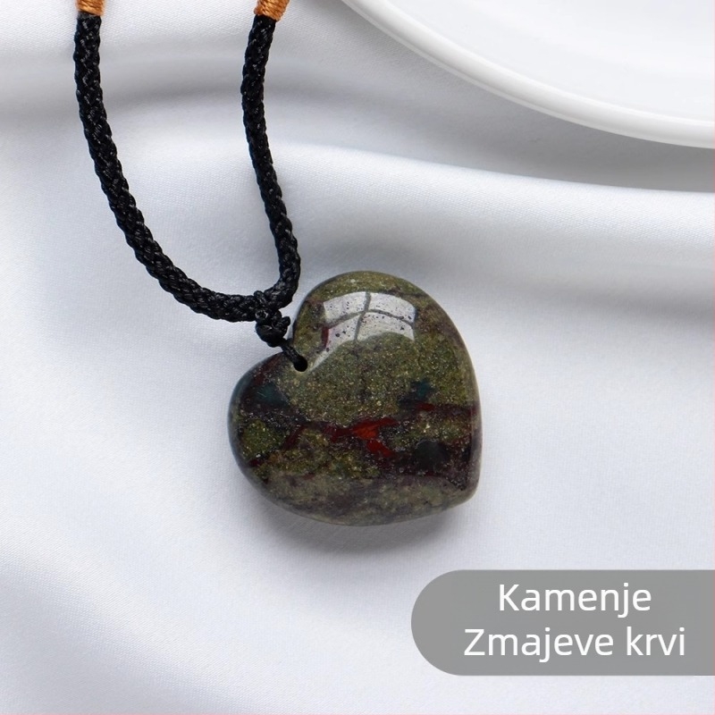 Kristalni privjesak srcolnog oblika za ogrlicu — Gin Hong Crystal, prirodni kristal, geometrijski oblik, moderni minimalistički stil, kristalni materijal