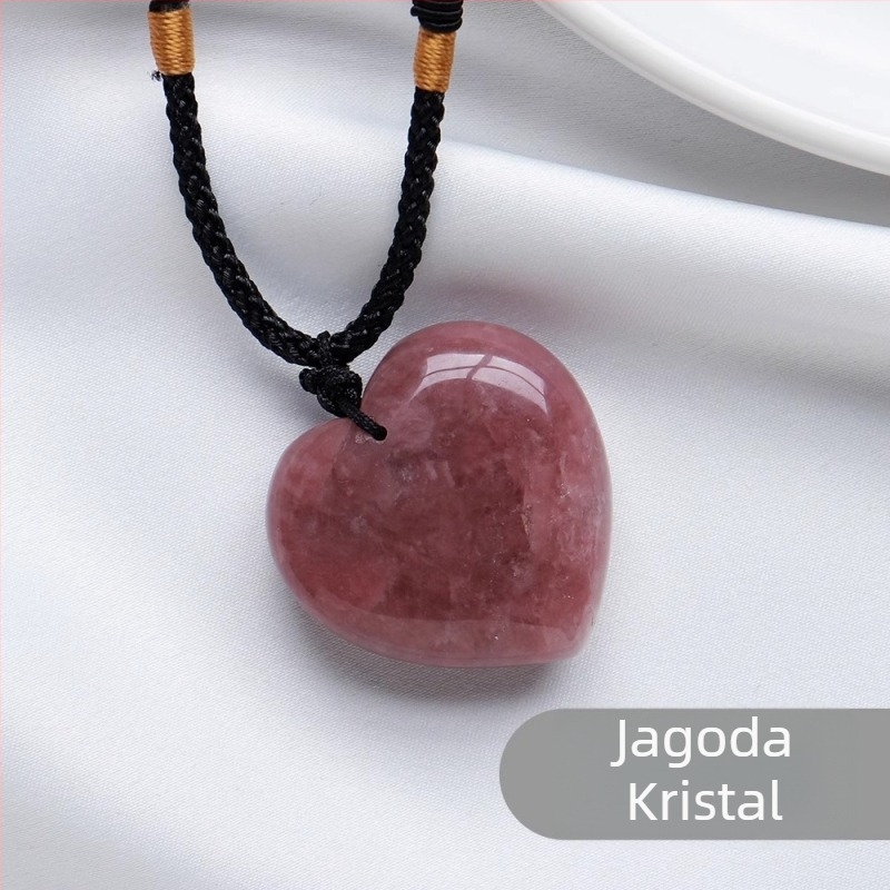 Kristalni privjesak srcolnog oblika za ogrlicu — Gin Hong Crystal, prirodni kristal, geometrijski oblik, moderni minimalistički stil, kristalni materijal