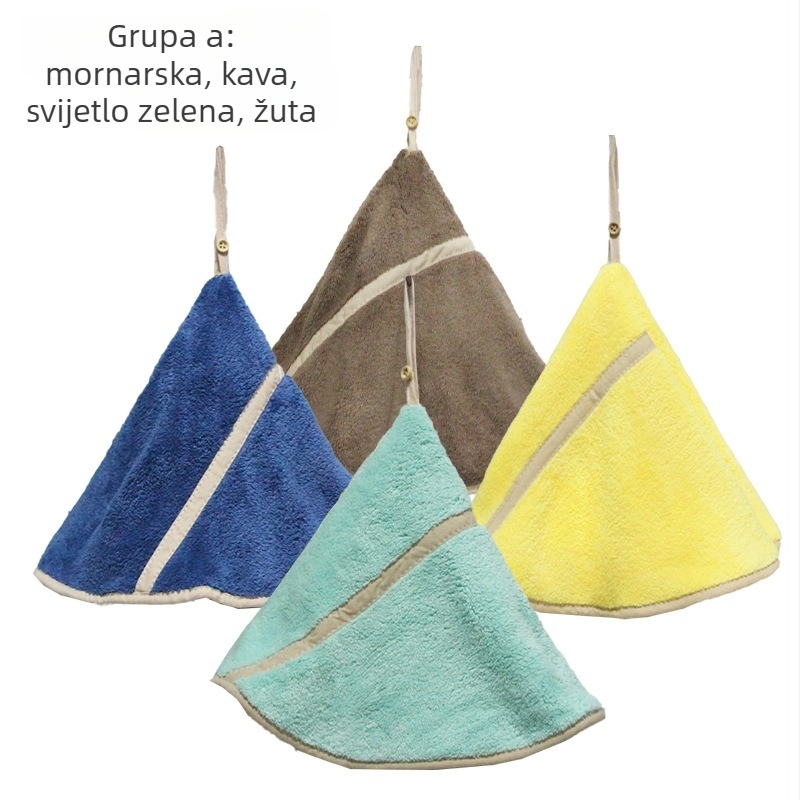 Korejski stil, svježa ručna krpa, visi kružni ručnik od koralnog flisa za kuhinju i kupaonicu