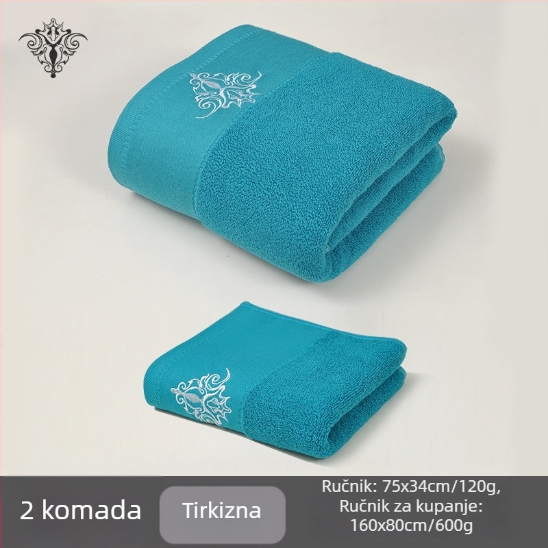 Kupaonski ručnik 160×80 cm, 600 g, 100% pamuk, izšivka, gusta tkanina