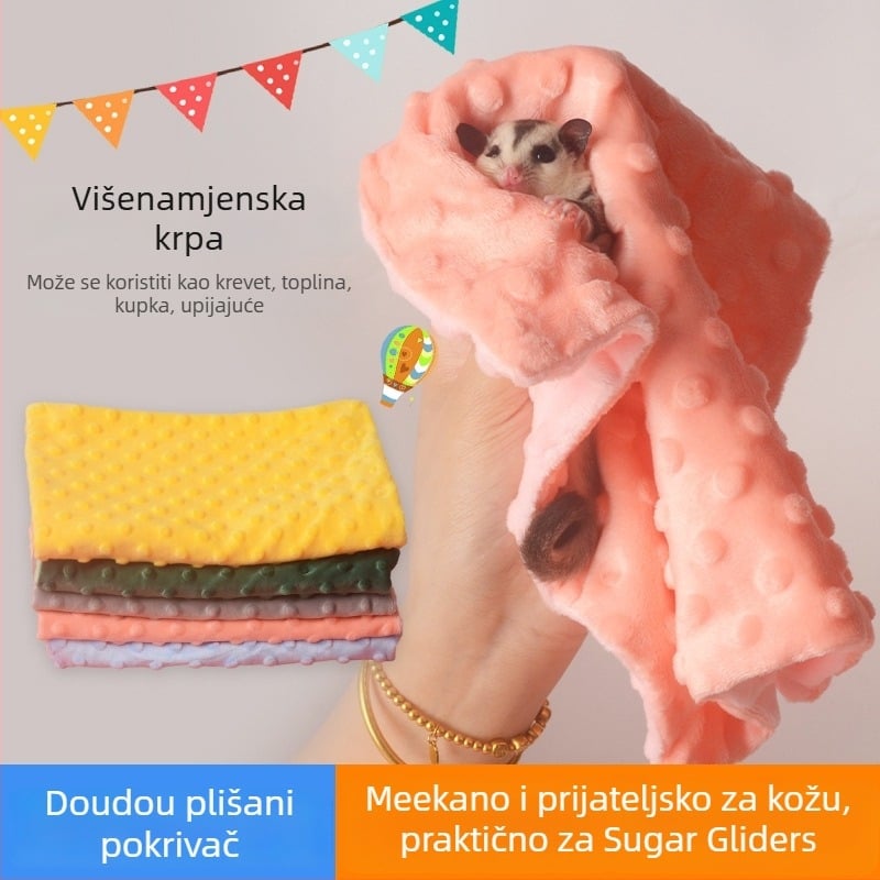 Deka od bean fleece, neuvozena, mekana i topla, uzorak glodavaca
