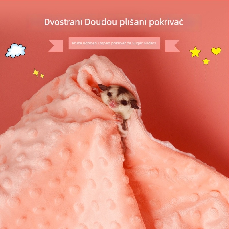 Deka od bean fleece, neuvozena, mekana i topla, uzorak glodavaca