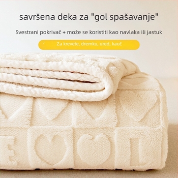 Deka od ovčjeg fleeca za zimu, debela i topla; pogodna za klimatizirane prostore, odmor u uredu, prekrivač za kauč i za krevet.