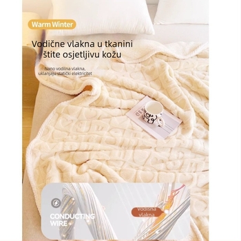 Deka od ovčjeg fleeca za zimu, debela i topla; pogodna za klimatizirane prostore, odmor u uredu, prekrivač za kauč i za krevet.