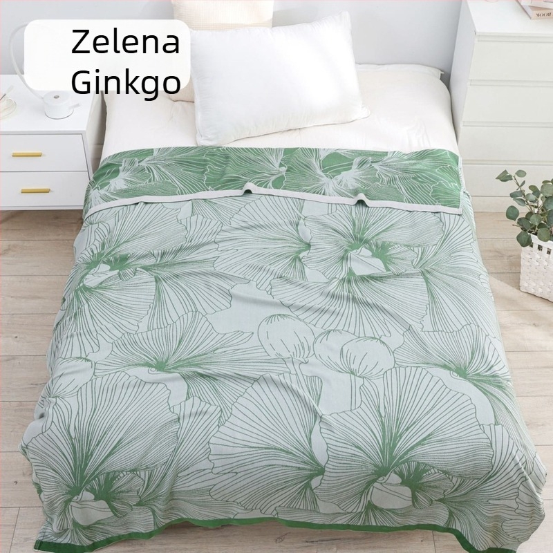 Pled od bambusovih vlakana s geometrijskim uzorkom, ljetna lagana deka, reaktivno bojanje, težina ispod 1 kg