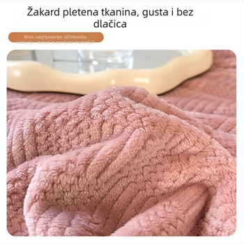 Pokriva od mliječnog velura, pletena, dvostruke debljine, debela, za odmor, za automobil, šal