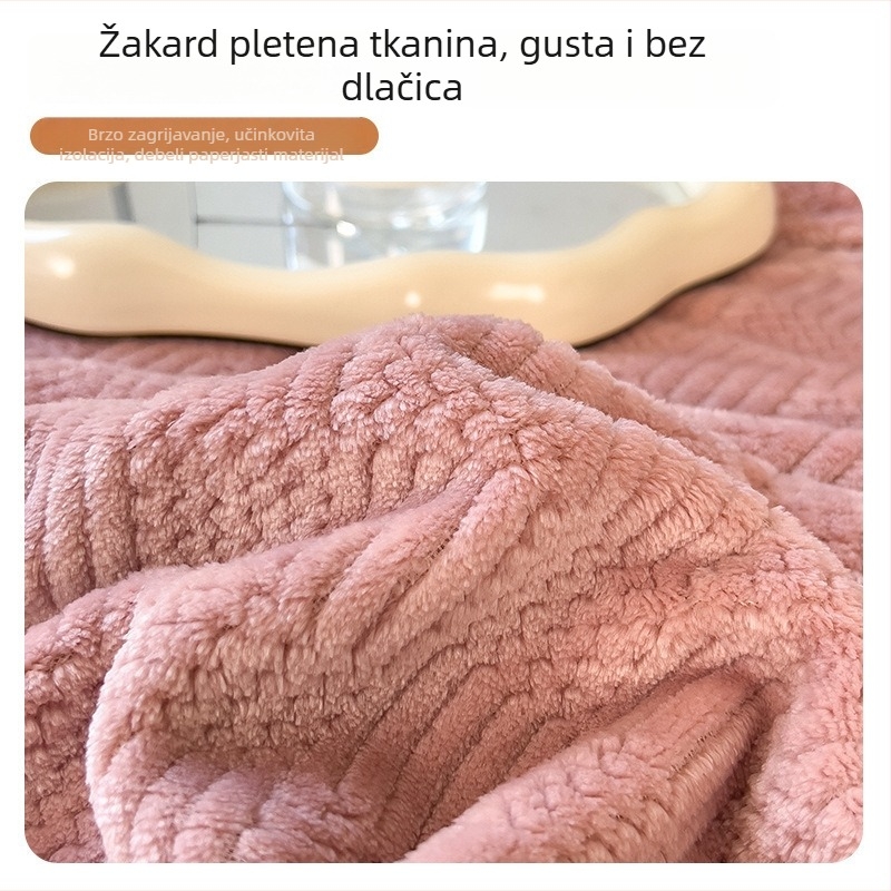 Pokriva od mliječnog velura, pletena, dvostruke debljine, debela, za odmor, za automobil, šal