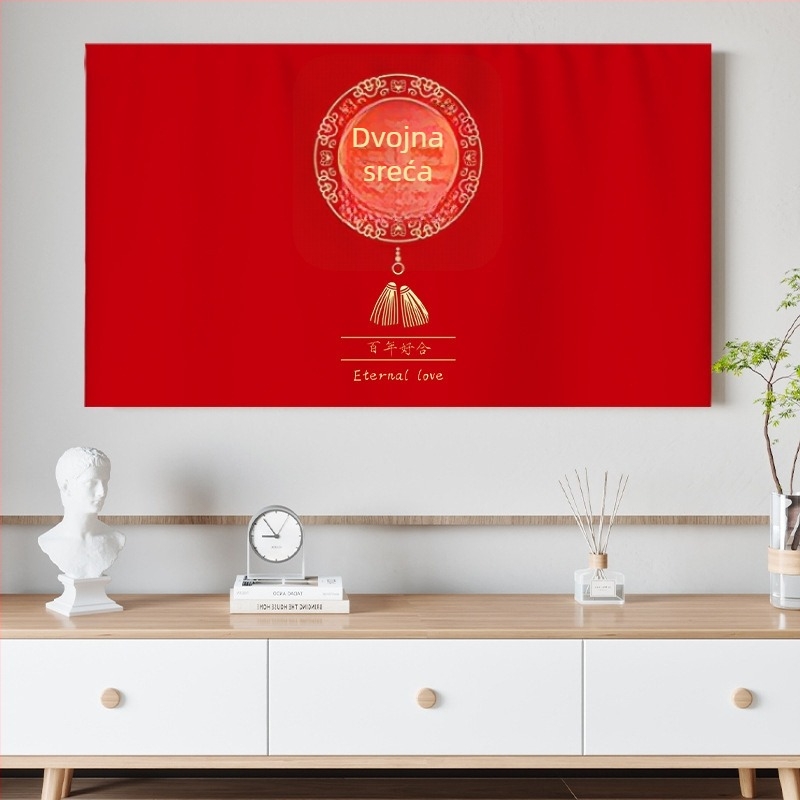 Navlaka za televizor, platno, stil Novi kineski stil, zaštitno kućište od prašine za LCD televizore