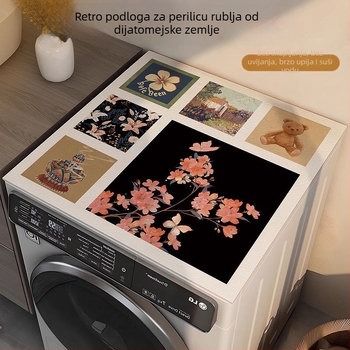 Retro podložka protivklizna za perilicu rublja s diatomitom – pogodna za noćni ormarić i mikrovalnu pećnicu, upija, otporna na prljavštinu, jednostavna za čišćenje