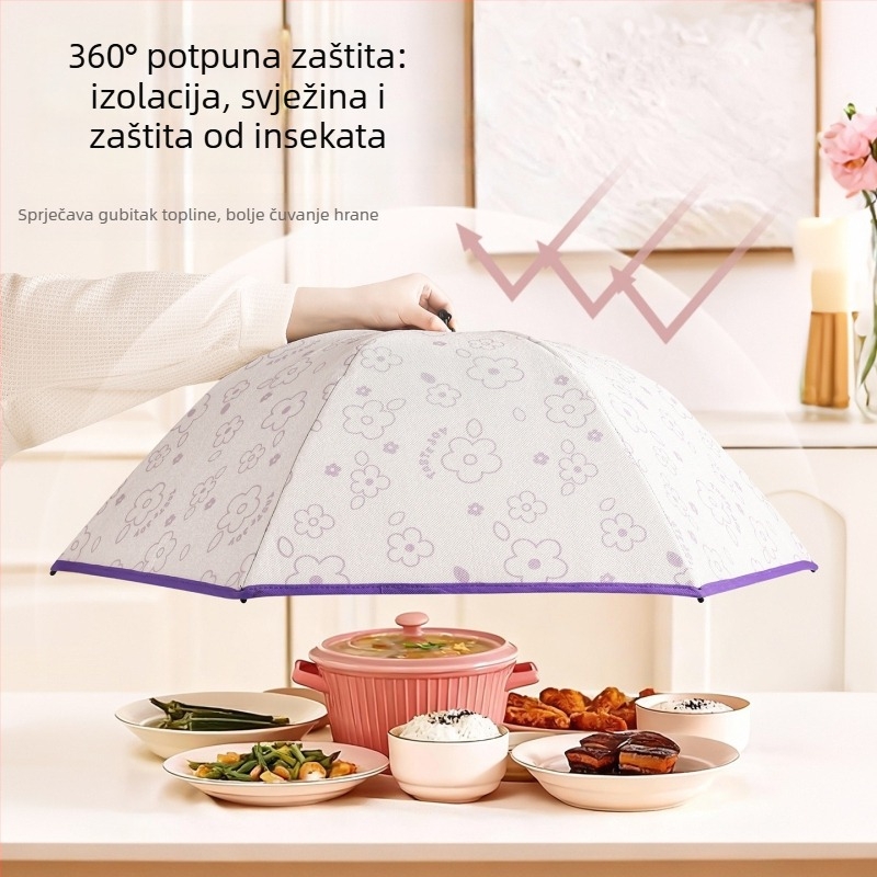 Sklopivi izolirani poklopac za povrće - Višenamjenska zaštita od prašine za vanjsku upotrebu, štit protiv insekata, materijali: PP + aluminijska folija + poliester