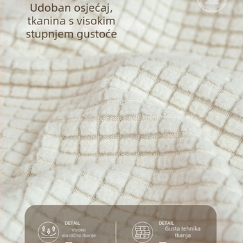 Zakrivljeni pokrivač za stolicu s naslonima – izdržljivo poliester tkanina, jednostavan i moderan stil, četvrtasti oblik, mrežasti uzorak