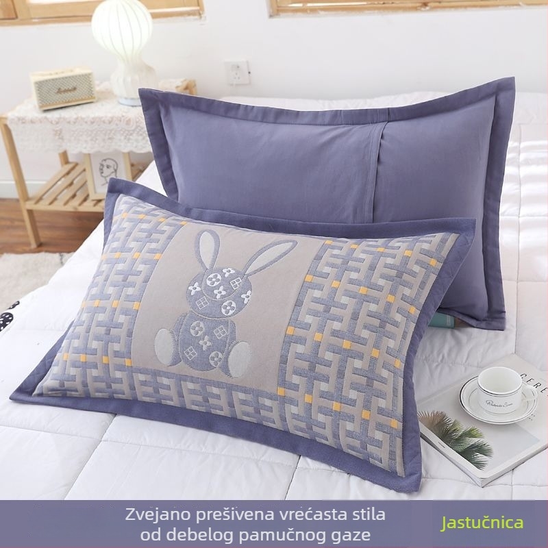Set navlaka za jastuke od češljanog pamuka, karikaturni uzorak, stil omotnice, mekani i bez vlakana