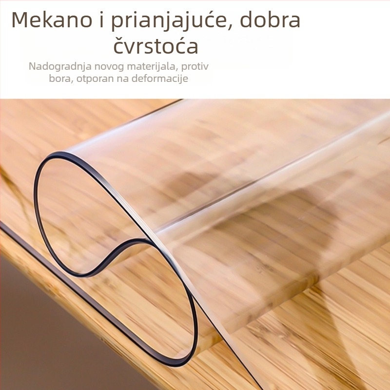 Prozirna PVC stolna podloga - vodootporna, otporna na masnoću, protuklizna, cvjetni uzorak