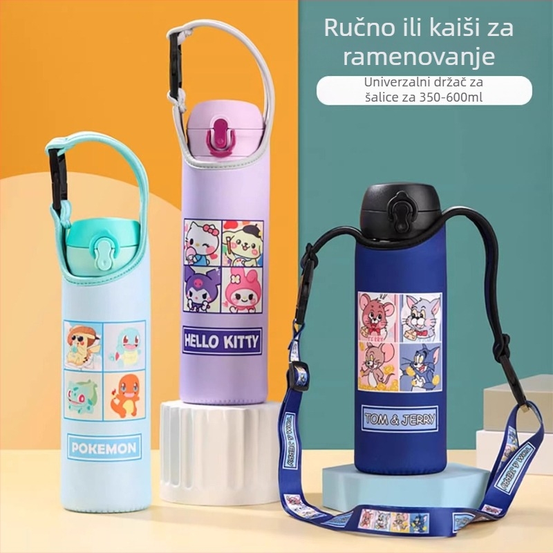 Dječji presječeni termos torbica s križnim remenom, univerzalni remen, zaštitna torbica za bocu vode, otporna na padove (Brand: Friendly; Materijal: Tkanina; Stil: Kreativan; Kvaliteta: Kvalificiran proizvod)