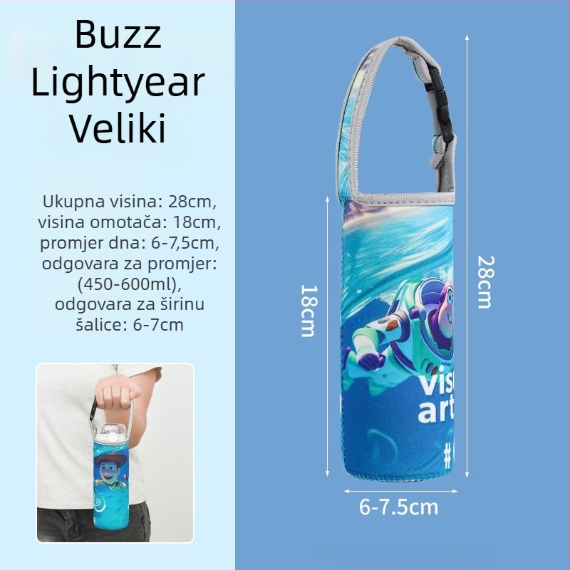 Dječji presječeni termos torbica s križnim remenom, univerzalni remen, zaštitna torbica za bocu vode, otporna na padove (Brand: Friendly; Materijal: Tkanina; Stil: Kreativan; Kvaliteta: Kvalificiran proizvod)